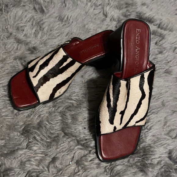 Enzo angiolini zebra slip on wedges 6 1/2 M - Picture 1 of 4